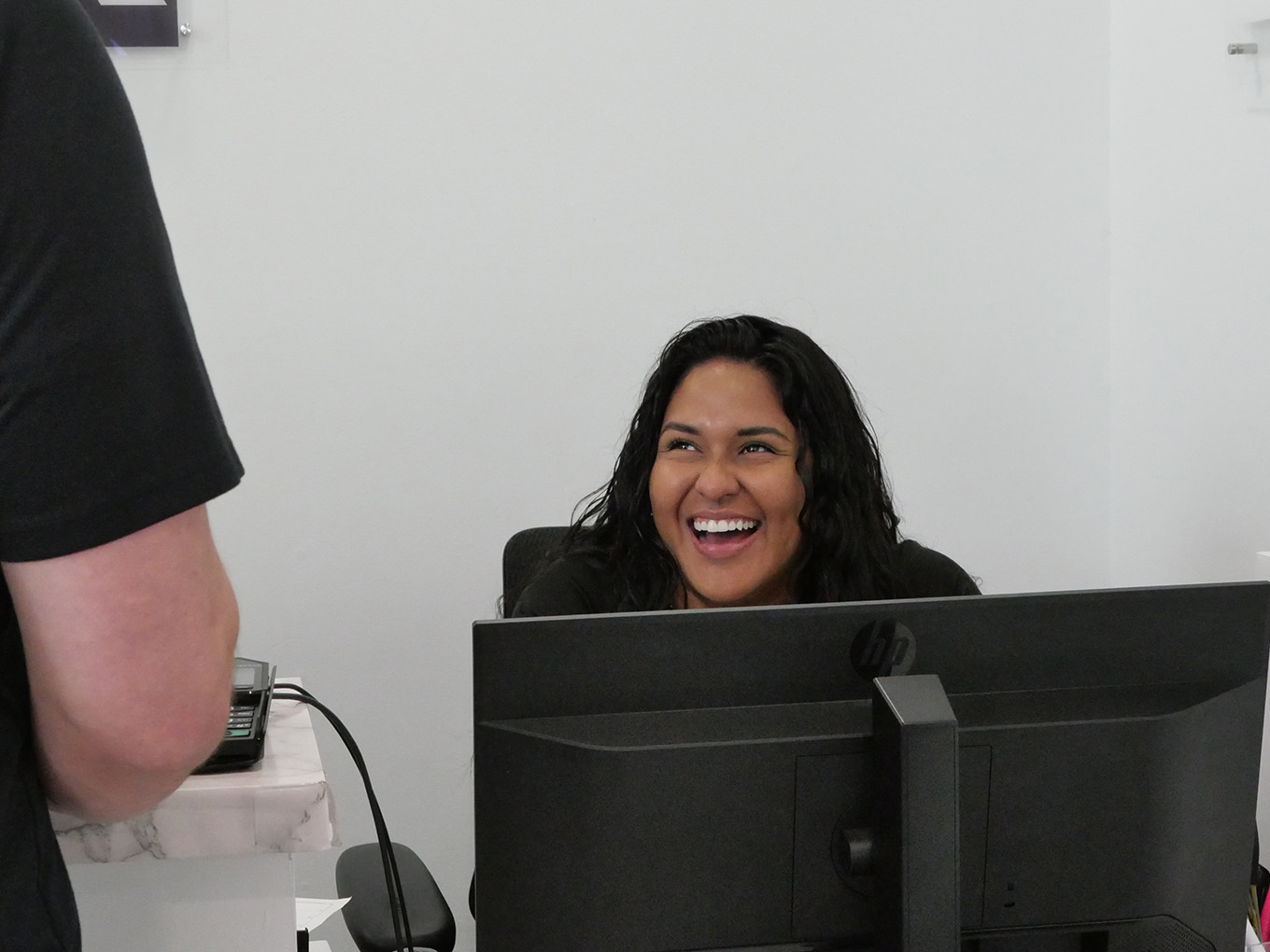 Patient at reception